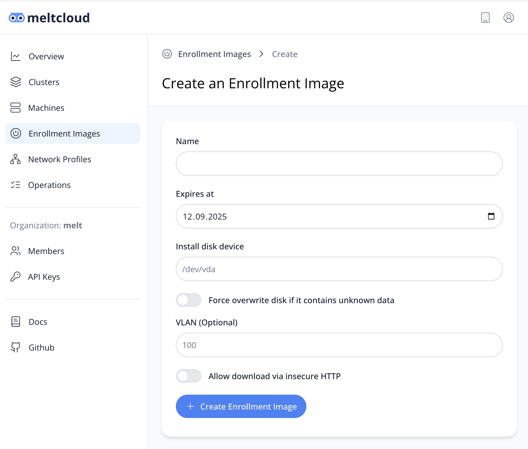 Create Enrollment Image