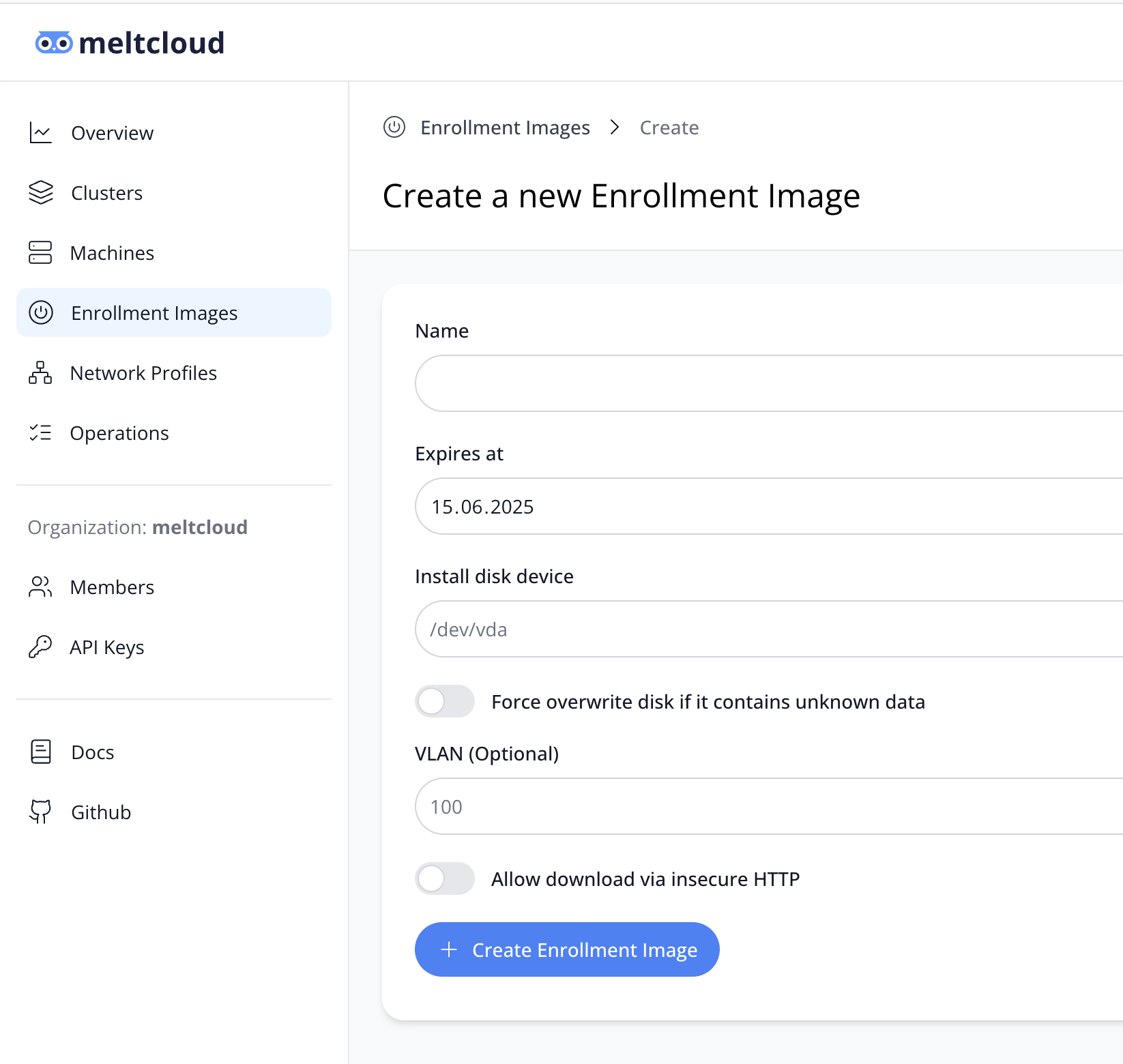 Create Enrollment Image