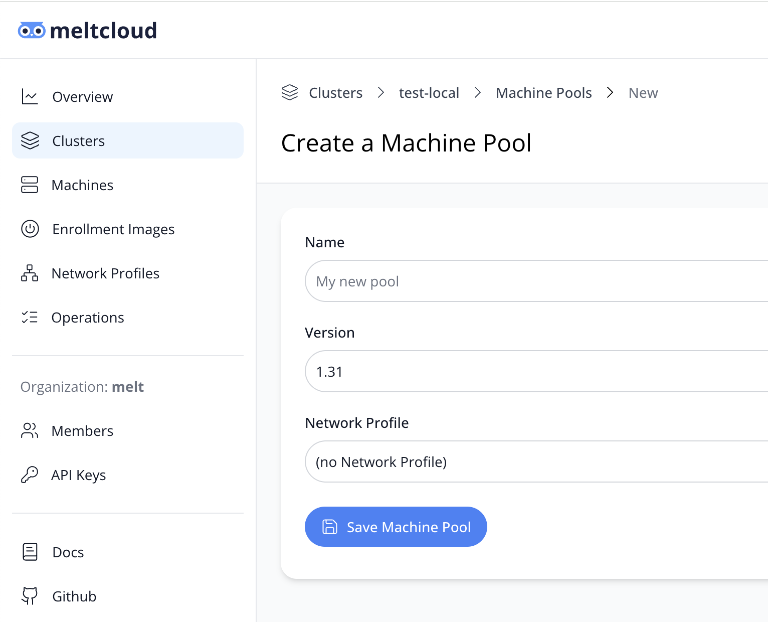 Create Machine Pool
