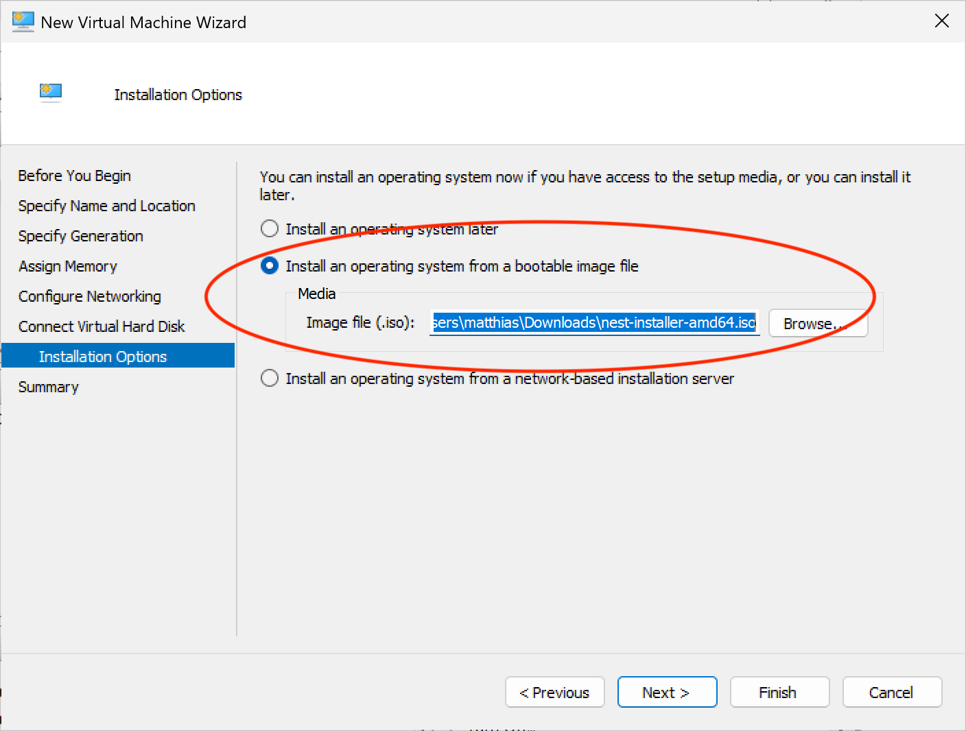 Hyper-V: installation options