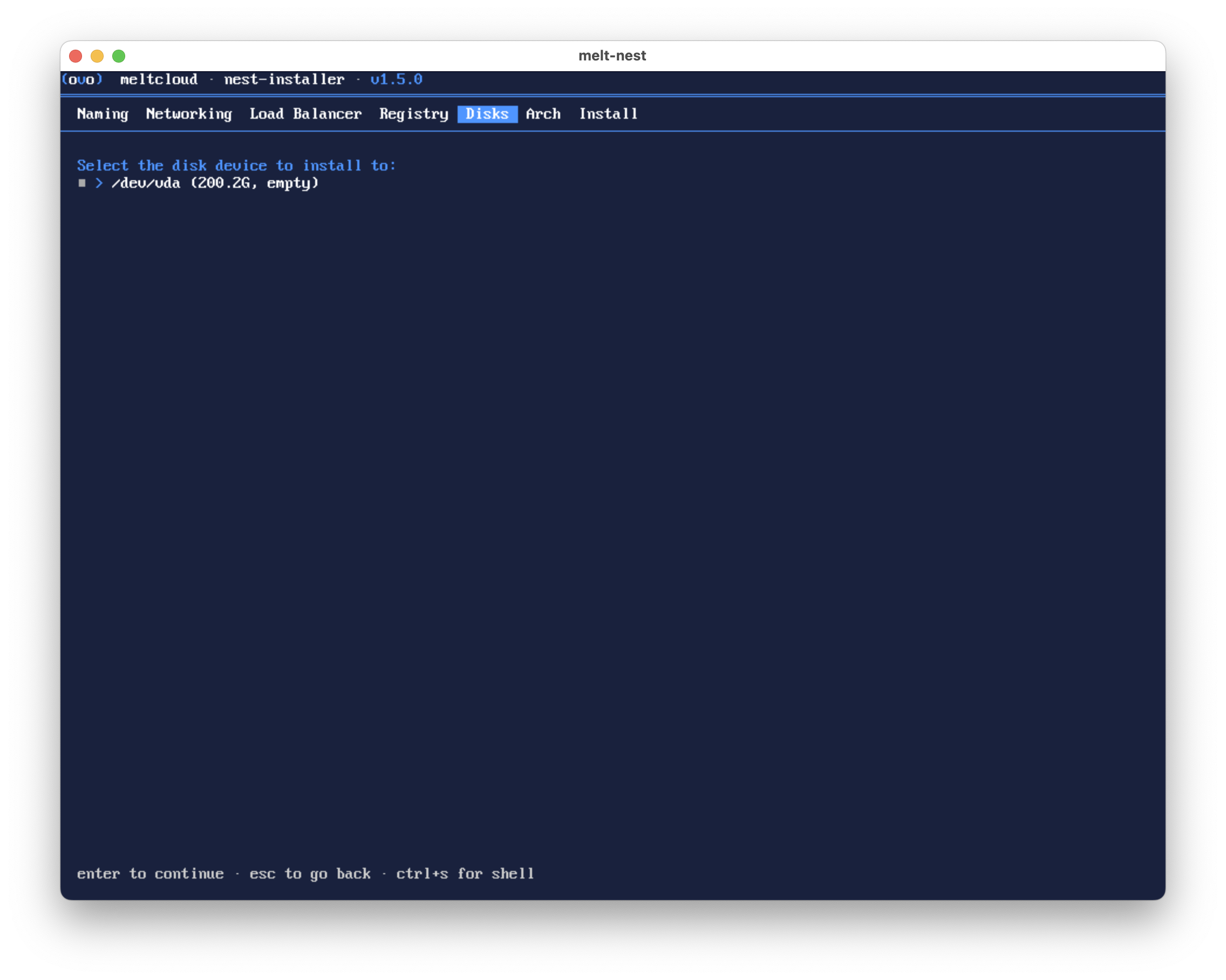 Disk Selection