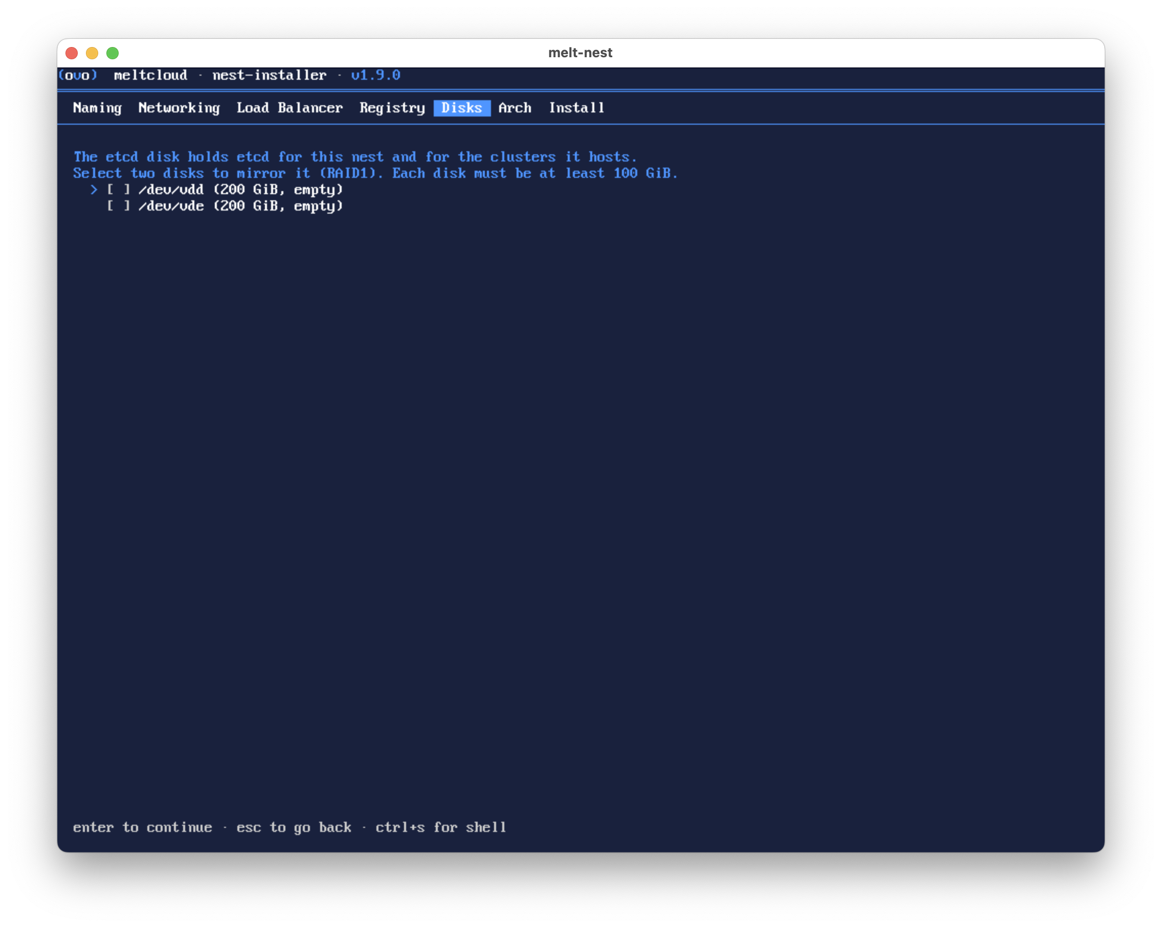 etcd Disk Selection