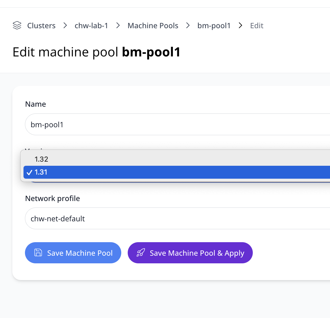 Upgrade Machine Pool
